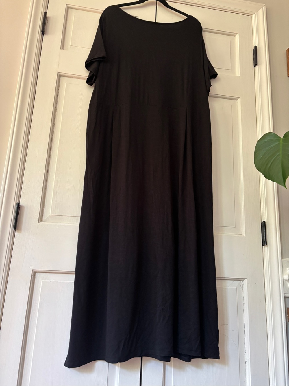 J Jill Solid Black Maxi Dress Short Sleeve Pocket Flowy Lightweight Plus Size 3X - Picture 10 of 12